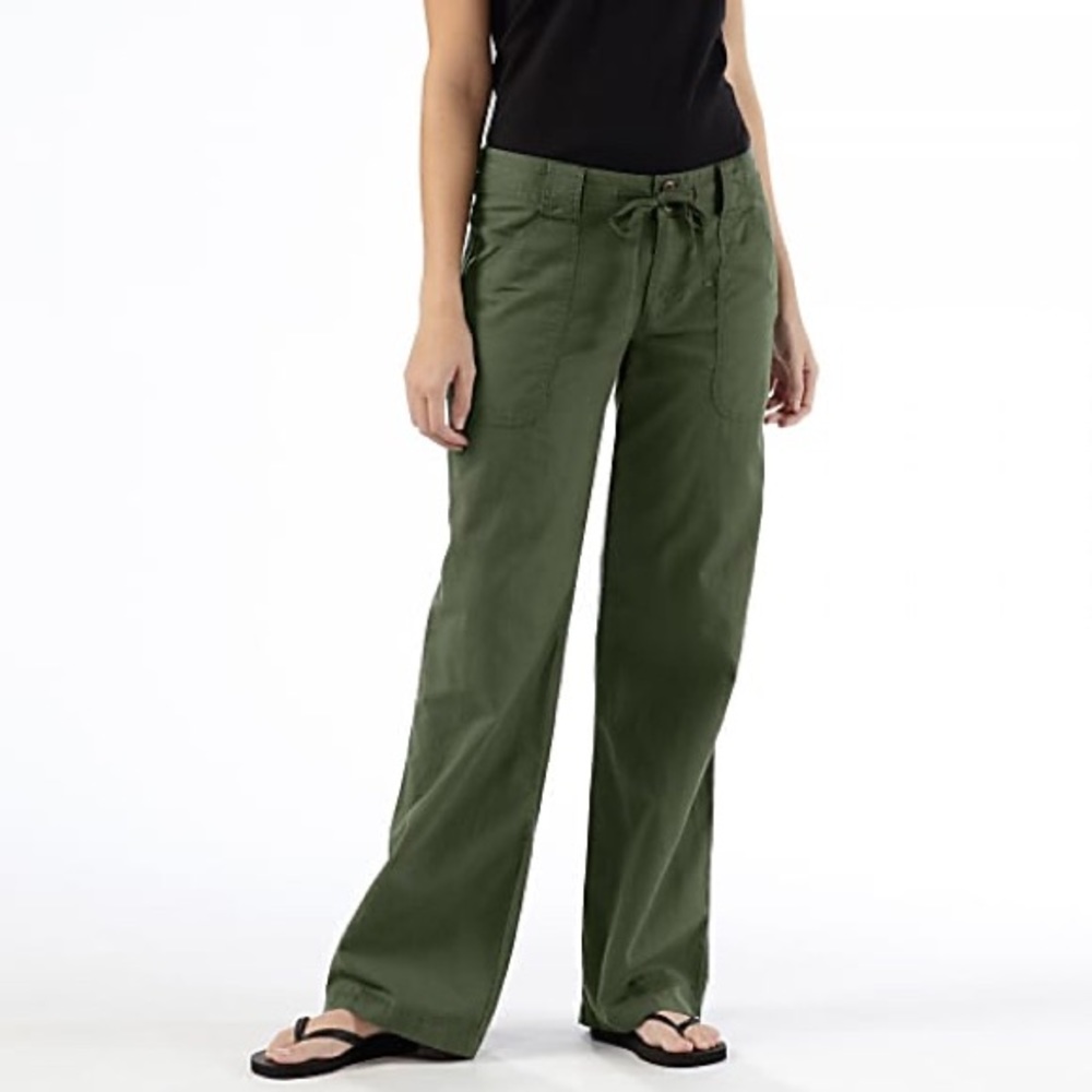 Patagonia linen cargo pants sz 2 olive green